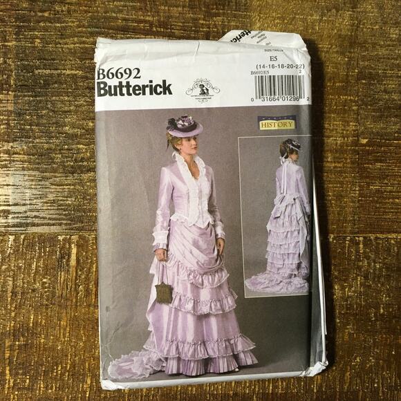 Butterick Sewing Pattern B6692 Making History Victorian Walking Suit 14-22 UNCUT - Picture 1 of 4